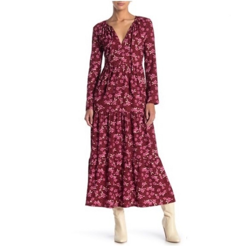 Free People L/S Prairie Maxi Dress Sz Med, NWT